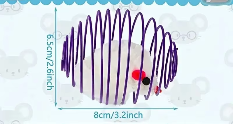 The Caged Mouse Cat Toy Ball - Funny Stretchable Caged Mouse Spring Toy, Interactive Rolling Pet Ball