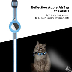 Track & Shine: Airtag GPS Holder Reflective Cat Collar with Bell – Ultimate Anti-Lost Kitten Collar