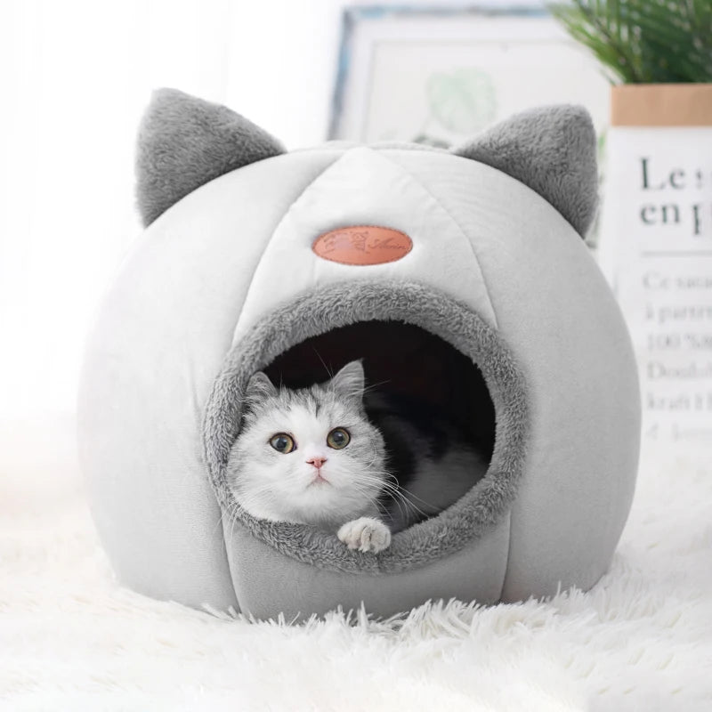 Winter Warm Igloo Cat Bed & Small Dog House - Plush Nest For Pet's - Pet Bed -  Crazy Pawz