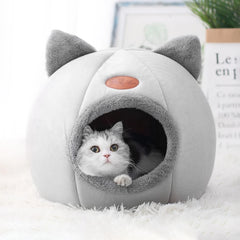 Winter Warm Igloo Cat Bed & Small Dog House - Plush Nest For Pet's - Pet Bed -  Crazy Pawz