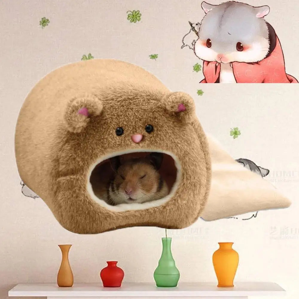 Cute Small Pet Bed - Soft Warm Hamster Igloo Tent Bed – Bear Shaped Nest for Rats, Guinea Pigs, and Small Pets - Crazy Pawz  Hamster Bed 