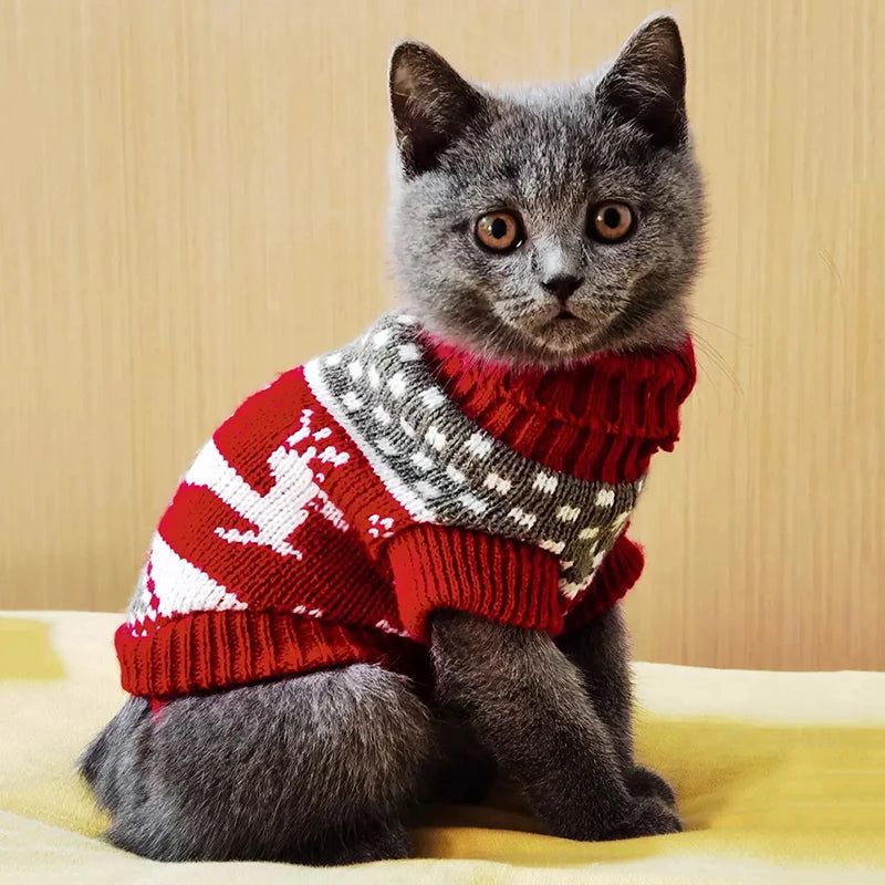 Winter Cat Sweater – Warm Pullover Jumper for Pet Cats, Sphynx, and Kittens | Warm Pet Clothes for Winter