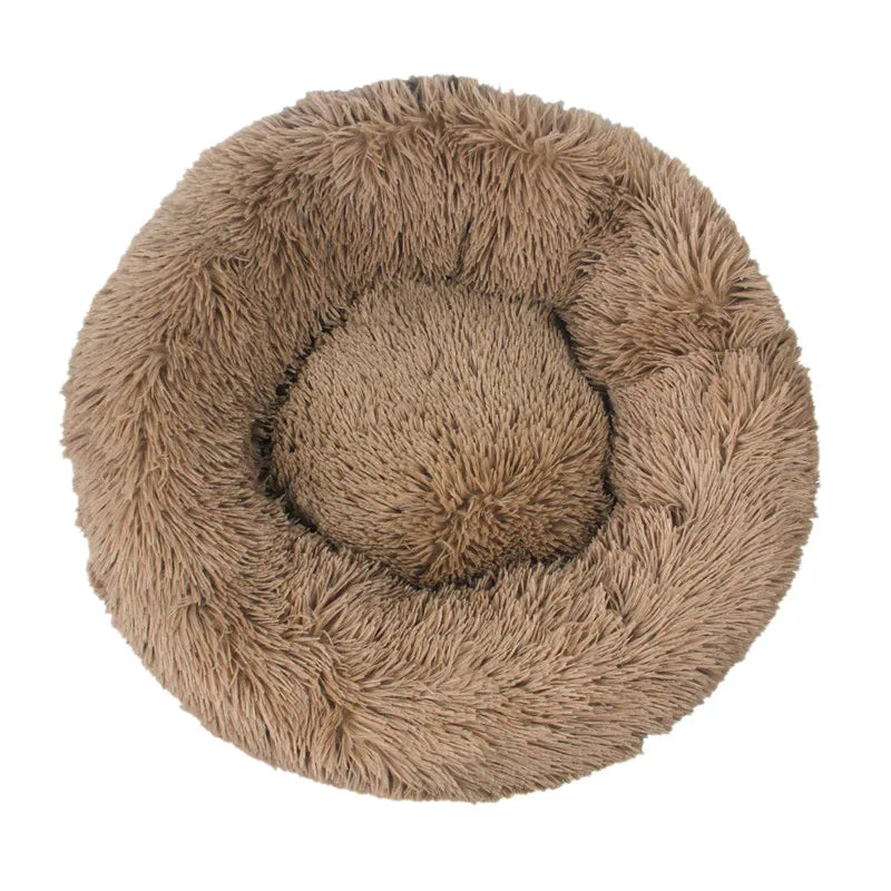 40-110cm Round Pet Bed for All Size Dogs & Cats – Super Soft Plush Dog Bed, Winter Warm Sleeping for Large & Small Pet's - Crazy Pawz  Pet Bed 