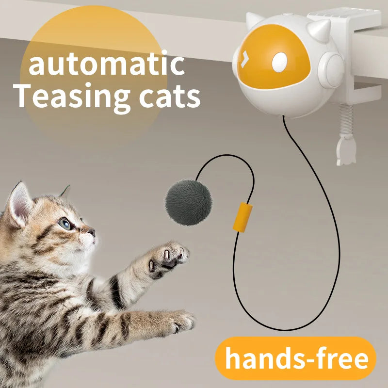 Electric Retractable Cat Toy Ball for Desk – Interactive Automatic Play Ball for Kittens/Cat's, Bite-Resistant Indoor Teasing Toy - Cat Toy -  Crazy Pawz