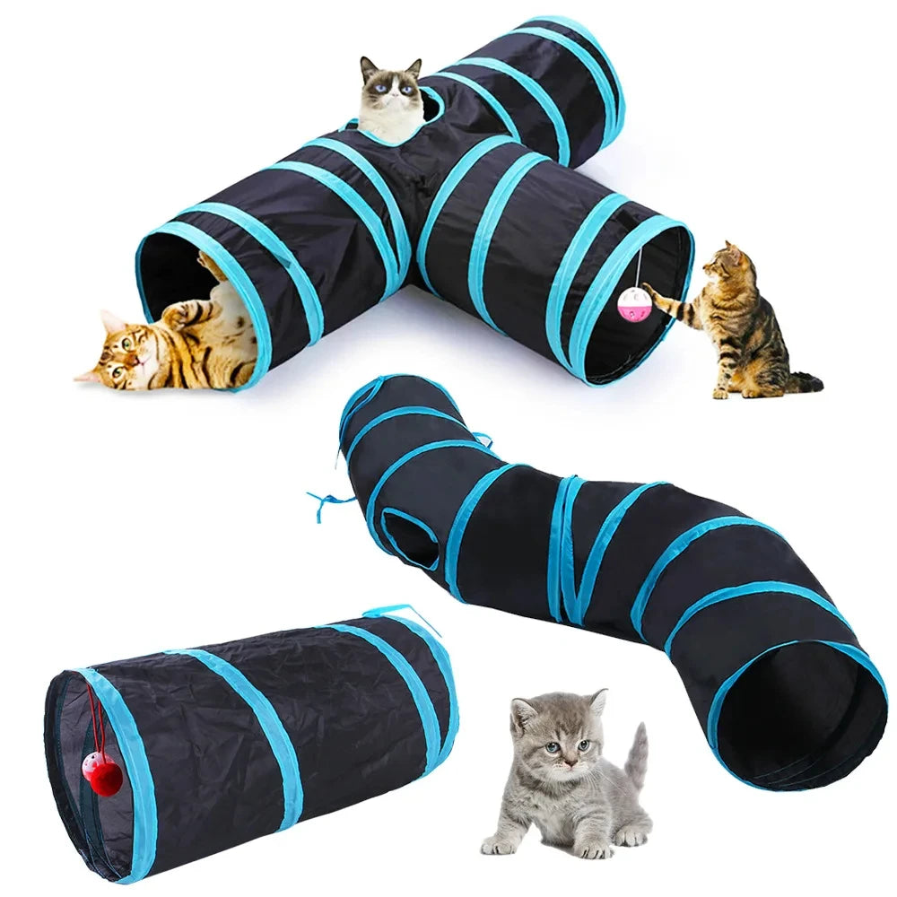 Foldable Indoor Cat Tunnel Play Toy – Breathable Indoor Pet Tunnel | Durable Design - cat tunnel -  Crazy Pawz