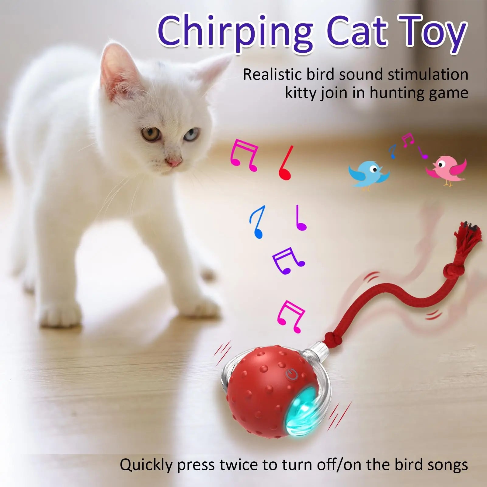 musical automatic rolling chase toy for cats