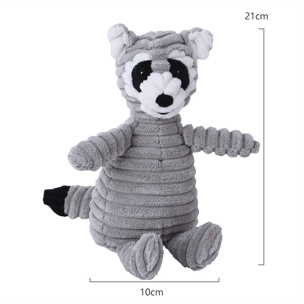 dog toy racoon chew plushy