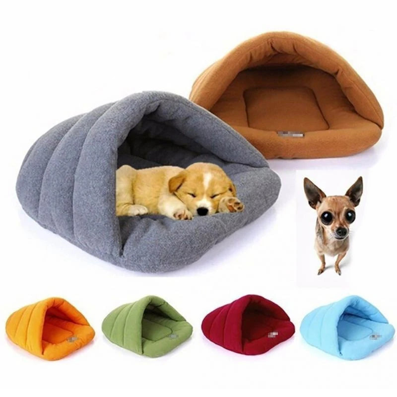 Soft Warm Fleece Pet Bed - Sleeping Bag Style Bed for Small Dogs & Cats | Small & Large Sizes - Pet Bed -  Crazy Pawz