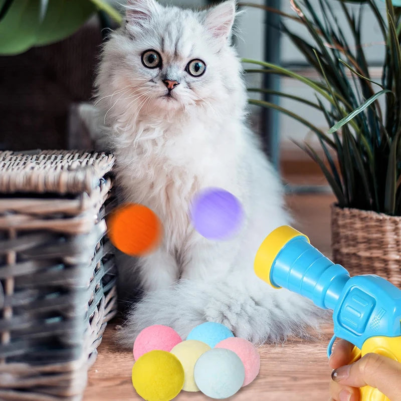 Interactive Launching Pet Toy for Cats & Kittens – Plush Ball Launcher Game - Cat Toy -  Crazy Pawz