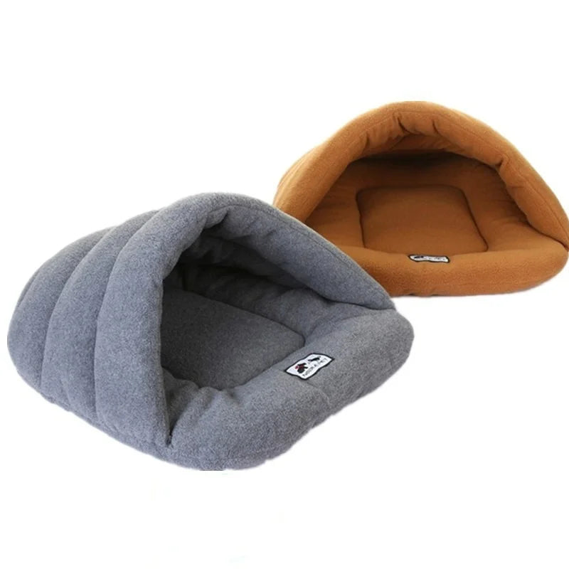 Soft Warm Fleece Pet Bed - Sleeping Bag Style Bed for Small Dogs & Cats | Small & Large Sizes - Pet Bed -  Crazy Pawz