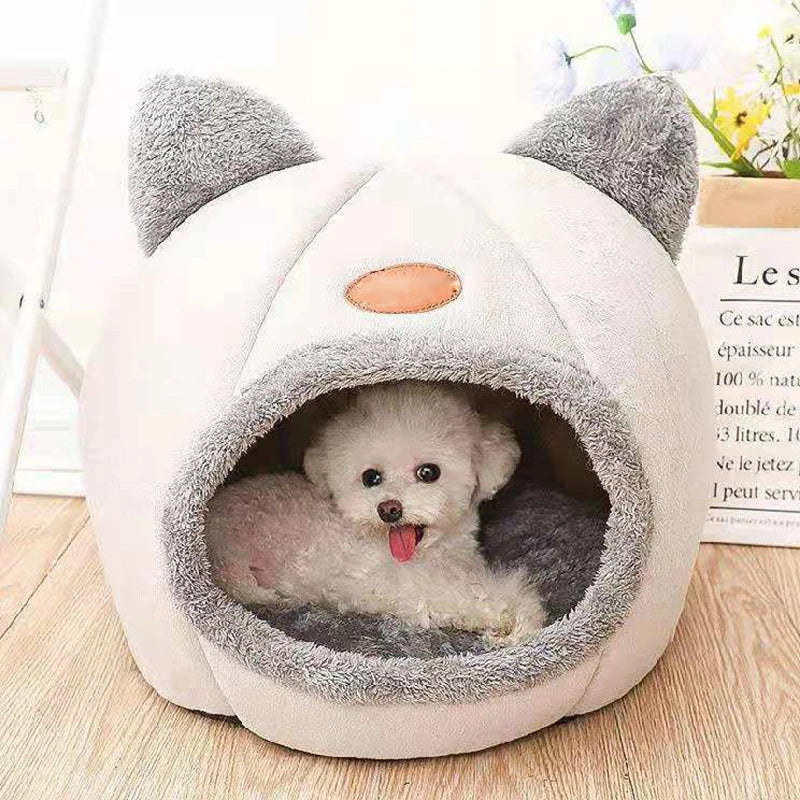 Winter Warm Igloo Cat Bed & Small Dog House - Plush Nest For Pet's - Pet Bed -  Crazy Pawz