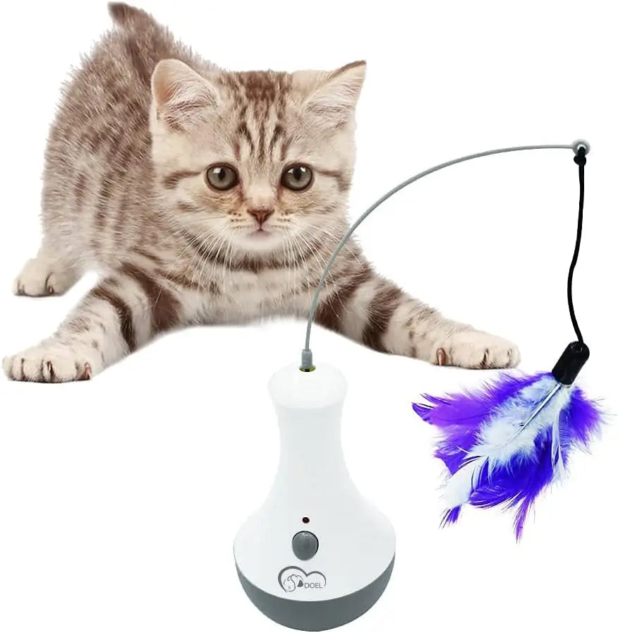 Spinning Cat Feather Interactive Toy | Funny Pet Cat & Kitten Teaser Chase Toy | Automatic Indoor Toys