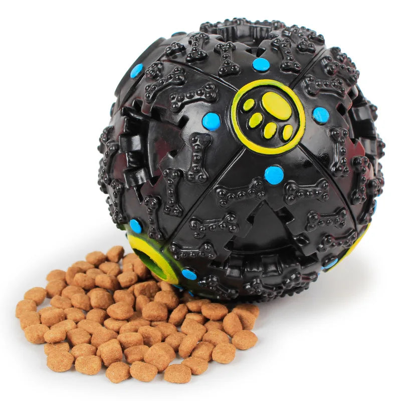 Interactive Sounding Dog Ball Toy - Teeth Cleaning, Food Puzzle & Interactive Sound for Pet Dogs