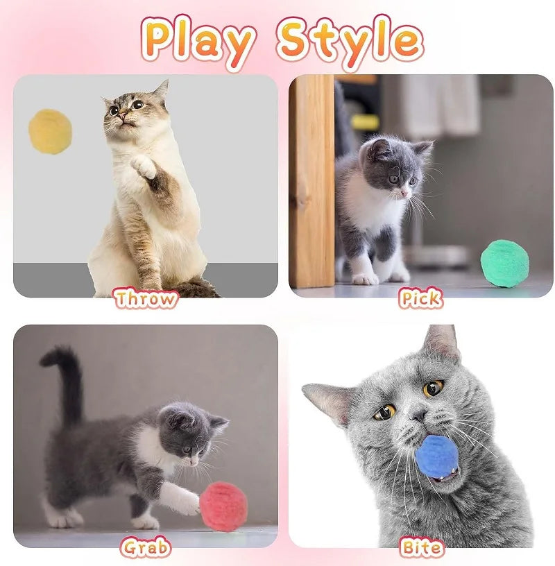 Interactive Launching Pet Toy for Cats & Kittens – Plush Ball Launcher Game - Cat Toy -  Crazy Pawz