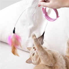 Interactive Cat Feather Collar Teasing Toy with Bell - Fun Pet Collar Kitten/Cat Toy - Crazy Pawz  Collar 