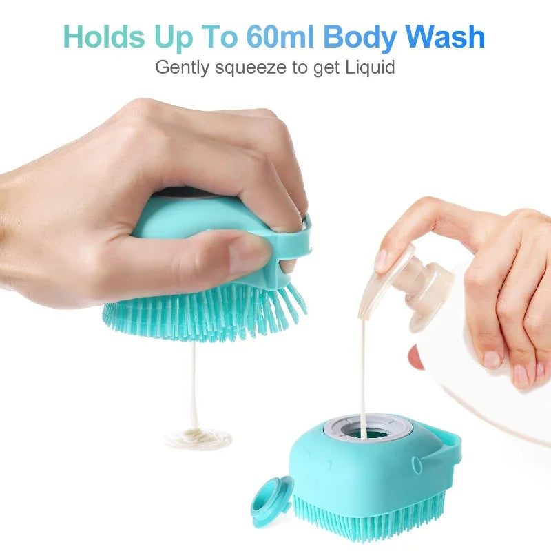 Pet Dog Bath Brush Scrubber | Pet Soft Massage Brush for Bath Grooming Deep Coat Cleaning & Dirt Removal