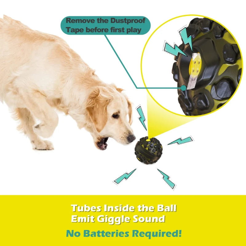 Interactive Sounding Dog Ball Toy - Teeth Cleaning, Food Puzzle & Interactive Sound for Pet Dogs