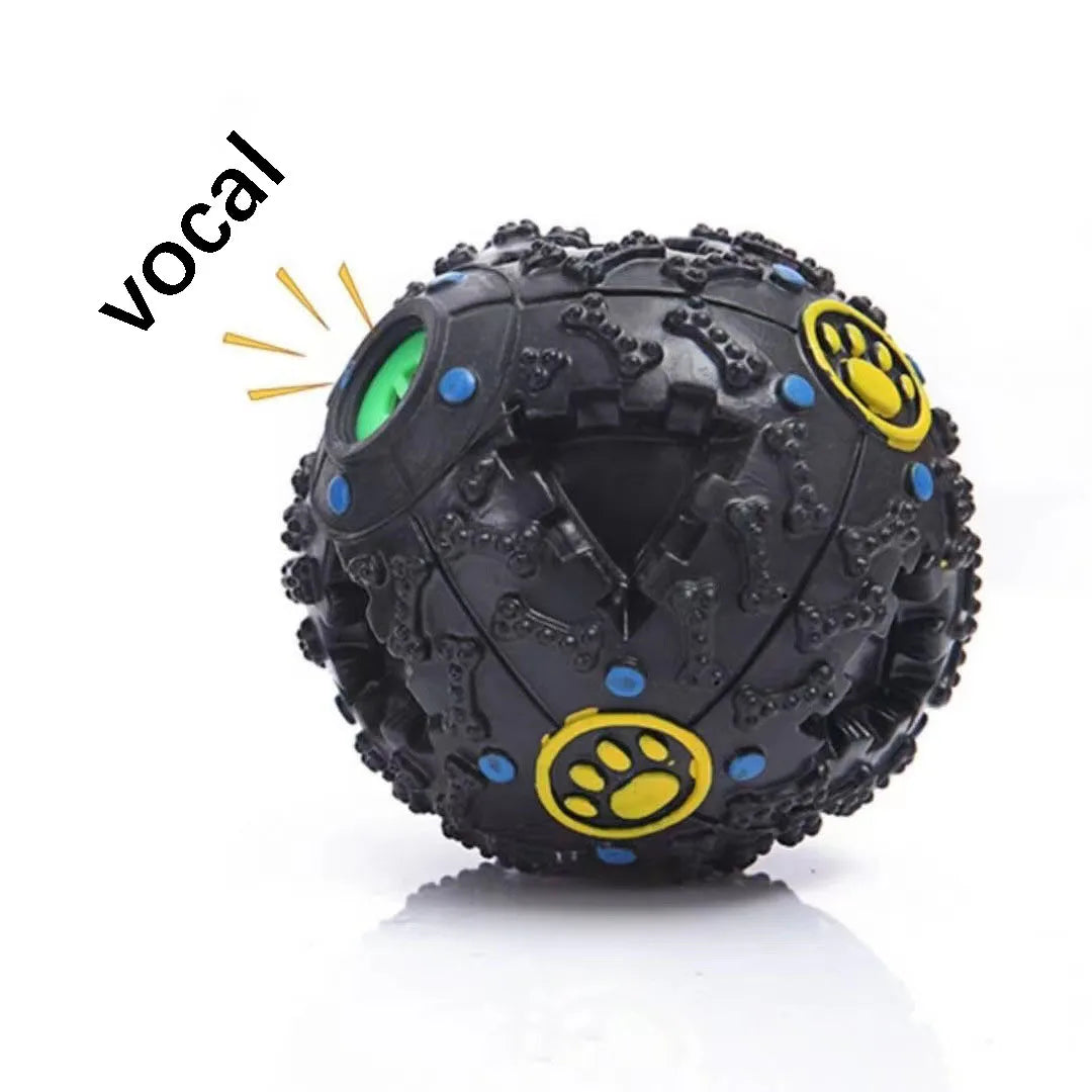 Interactive Sounding Dog Ball Toy - Teeth Cleaning, Food Puzzle & Interactive Sound for Pet Dogs