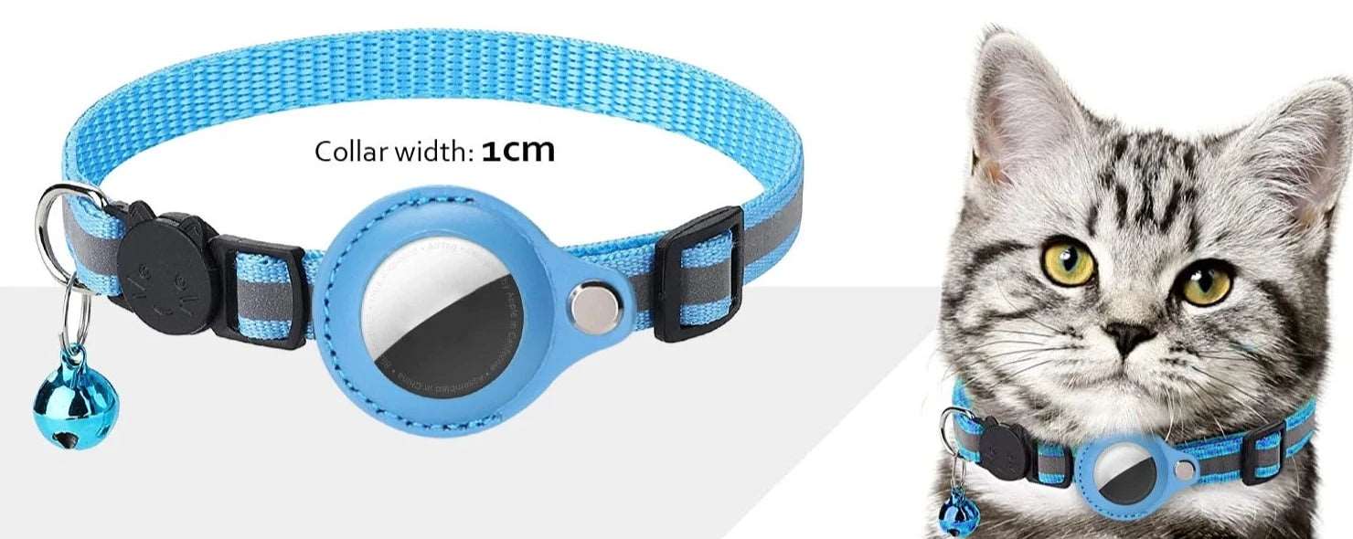 Track & Shine: Airtag GPS Holder Reflective Cat Collar with Bell – Ultimate Anti-Lost Kitten Collar