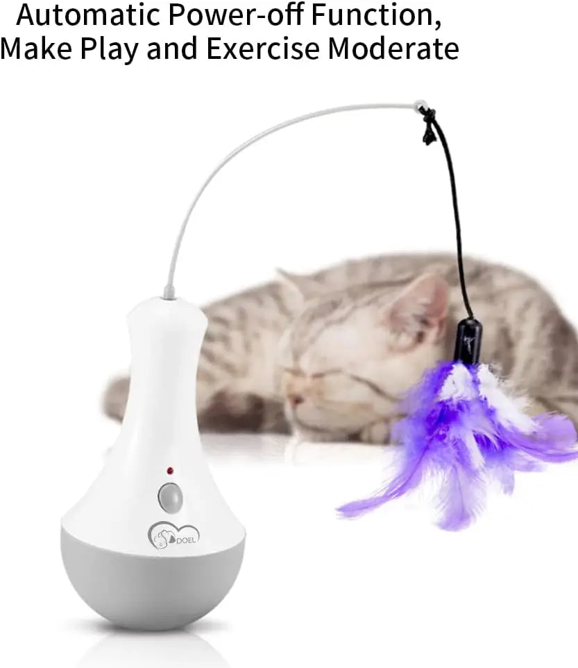 Spinning Cat Feather Interactive Toy | Funny Pet Cat & Kitten Teaser Chase Toy | Automatic Indoor Toys