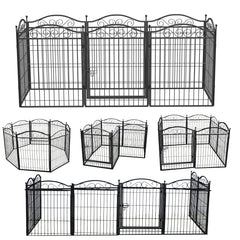 Heavy-Duty Dog & Puppy Playpen | 8 Panel Customisable Folding Pet Fence | 32-Inch Height Portable Anti-Rust Indoor/Outdoor Dog Playpen