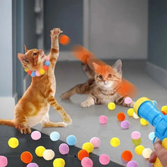 Interactive Launching Pet Toy for Cats & Kittens – Plush Ball Launcher Game - Cat Toy -  Crazy Pawz