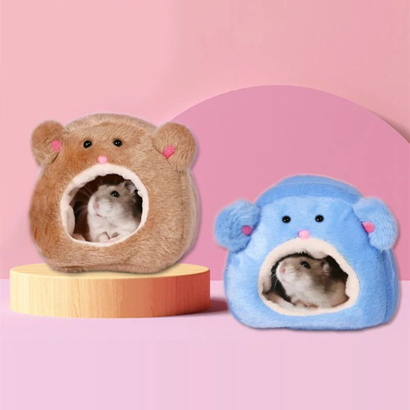 Cute Small Pet Bed - Soft Warm Hamster Igloo Tent Bed – Bear Shaped Nest for Rats, Guinea Pigs, and Small Pets - Crazy Pawz  Hamster Bed 