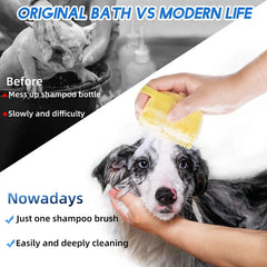 Pet Dog Bath Brush Scrubber | Pet Soft Massage Brush for Bath Grooming Deep Coat Cleaning & Dirt Removal