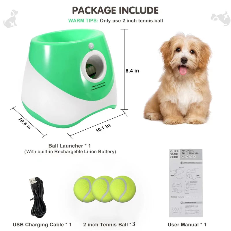 Automatic Dog Ball Launcher | Self Playing Interactive Fetch Toy for Small Pet Dogs