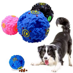 Interactive Sounding Dog Ball Toy - Teeth Cleaning, Food Puzzle & Interactive Sound for Pet Dogs