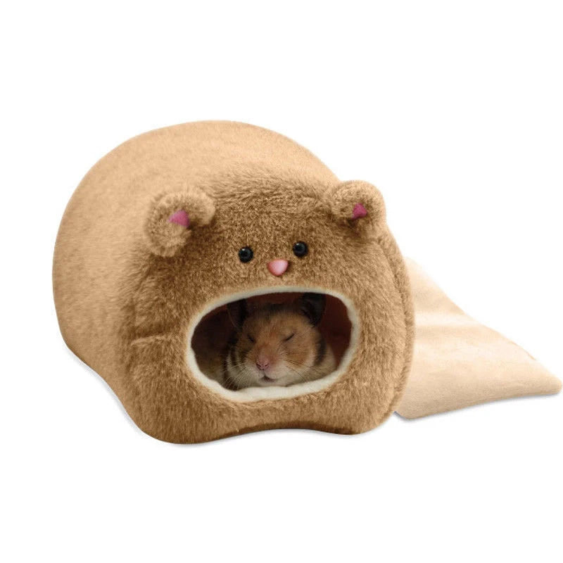 Cute Small Pet Bed - Soft Warm Hamster Igloo Tent Bed – Bear Shaped Nest for Rats, Guinea Pigs, and Small Pets - Crazy Pawz  Hamster Bed 