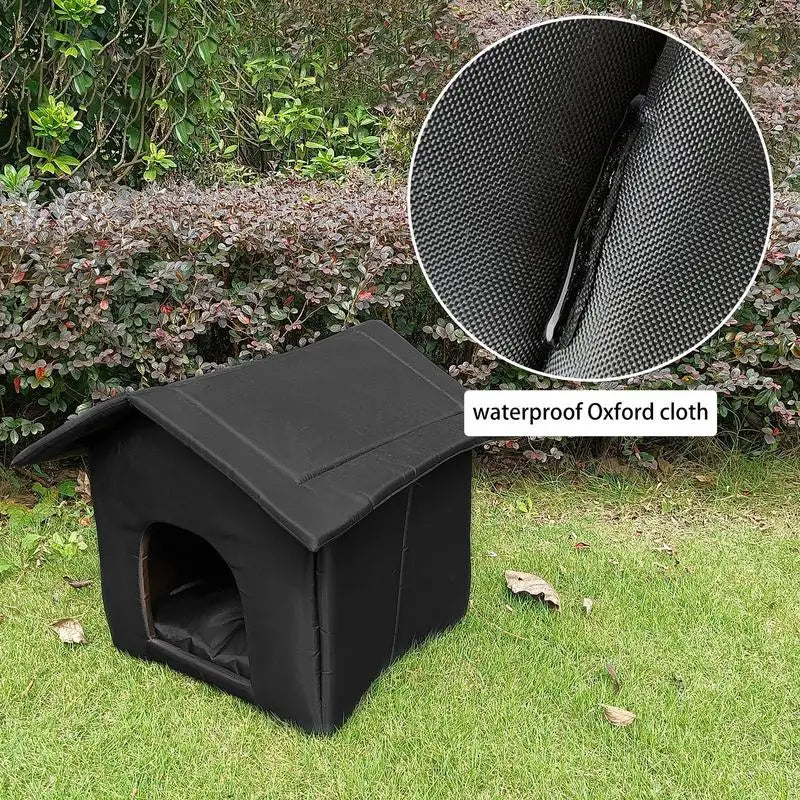 Waterproof Outdoor Pet House – Foldable & Washable Warm Winter Pet Bed for Kittens, Cats and Small Pets - Crazy Pawz  Outdoor Pet Bed 