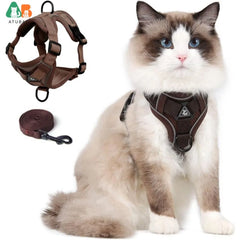 brown cat harness cat harness secure escape proof reflective 