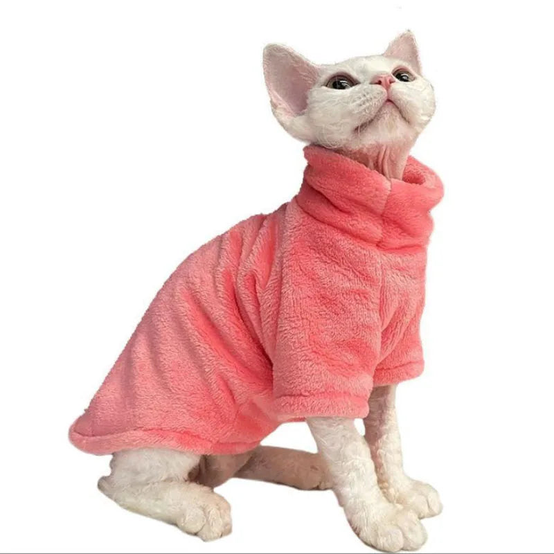 Warm Winter Cat Turtleneck Coat for Sphynx & Hairless Cat's | Stylish Jacket for Small & Large Pet Cat's - Cat Coat -  Crazy Pawz