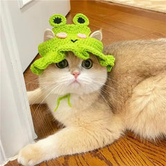 Funny Cat Hat - Cute Woven Hat for Kittens & Cats | Knitted Headwear Present for Pet's & Photo Shoots