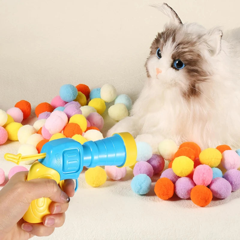 Interactive Launching Pet Toy for Cats & Kittens – Plush Ball Launcher Game - Cat Toy -  Crazy Pawz