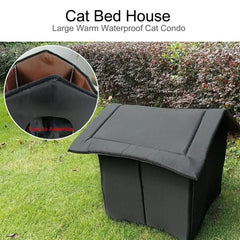 Waterproof Outdoor Pet House – Foldable & Washable Warm Winter Pet Bed for Kittens, Cats and Small Pets - Crazy Pawz  Outdoor Pet Bed 