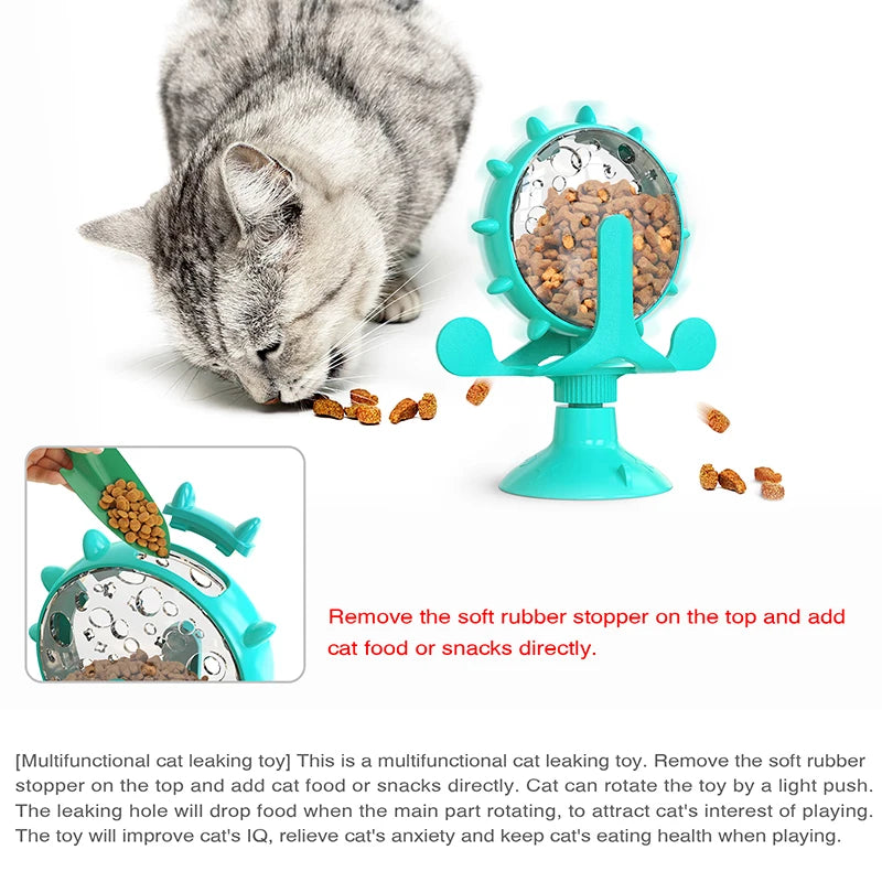 Interactive Ferris Wheel Treat Dispenser Toy for Cats - Moving Slow Feeder for Cat's & Kittens - Cat Toy -  Crazy Pawz