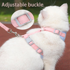 Adjustable Cat & Puppy Harness Leash Set - Escape-Proof Pet Vest XS-L - Crazy Pawz  Harness 