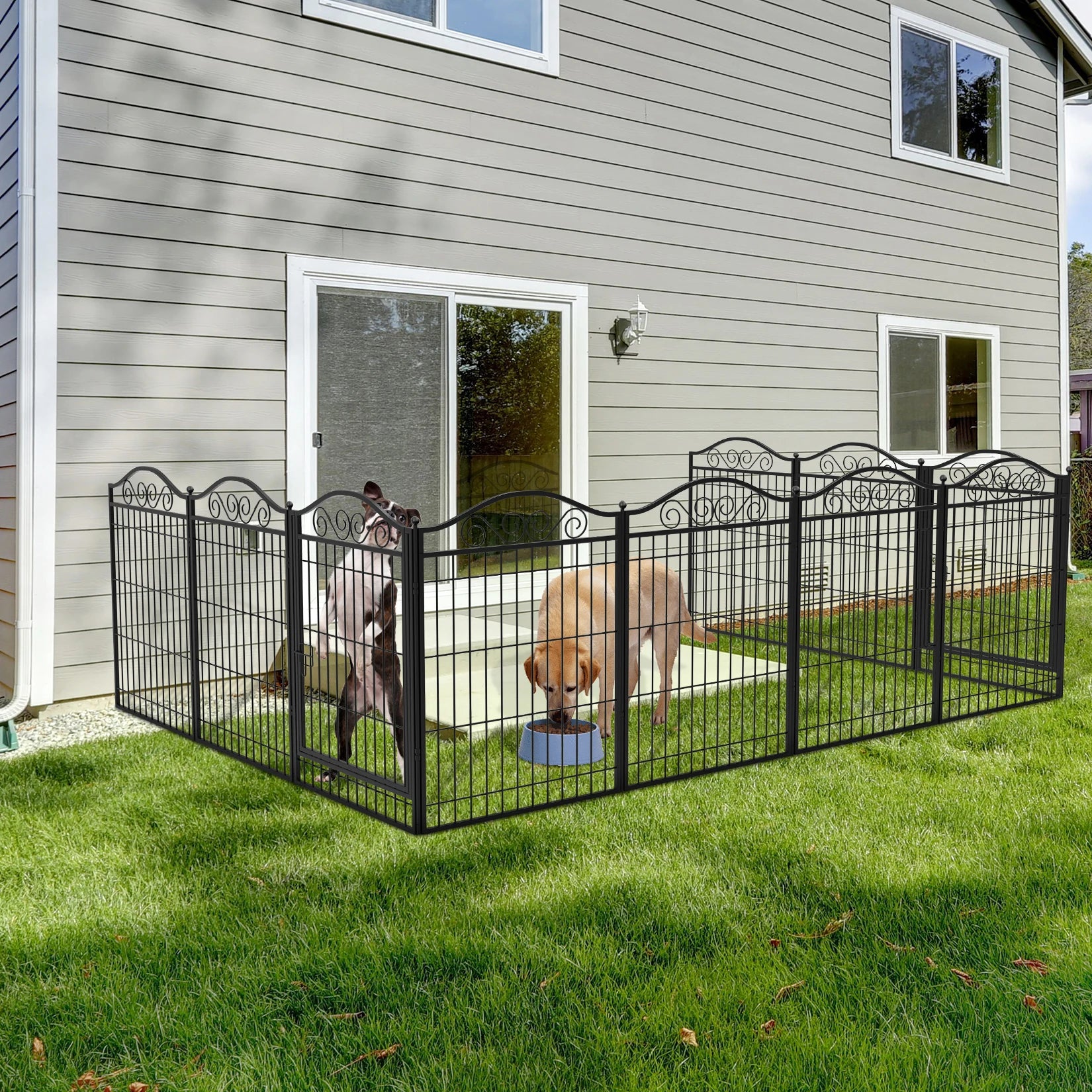 Heavy-Duty Dog & Puppy Playpen | 8 Panel Customisable Folding Pet Fence | 32-Inch Height Portable Anti-Rust Indoor/Outdoor Dog Playpen