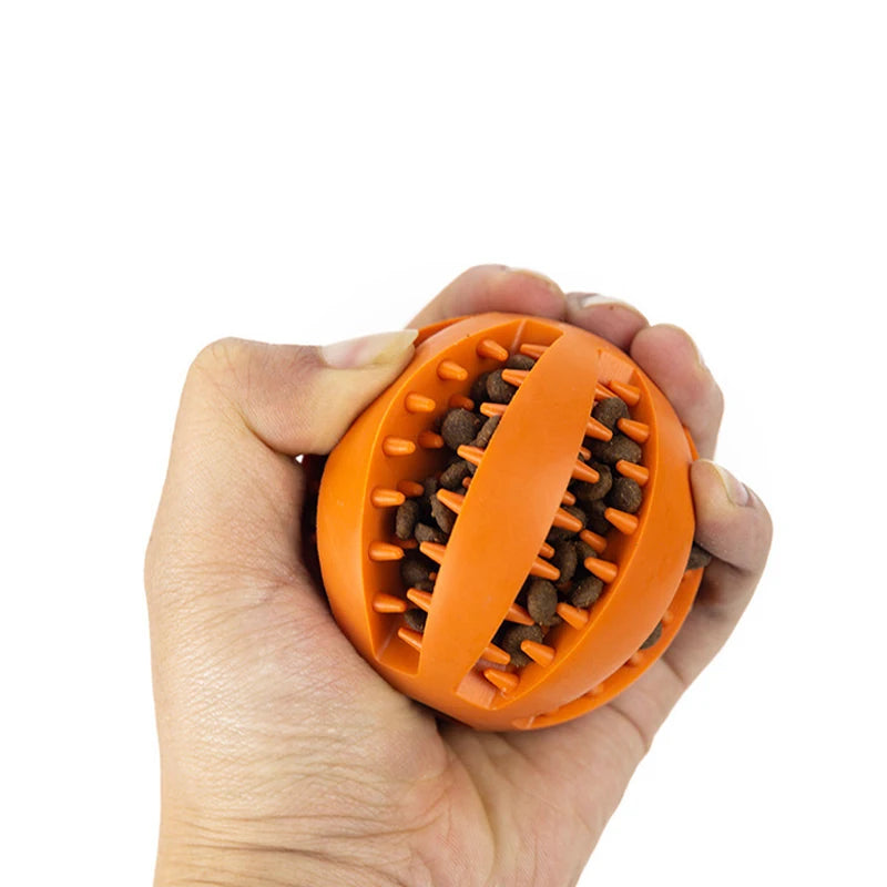 Pet Treat Ball Toy with Rope - Interactive Dog Rubber Ball Toy | Bite-Resistant Chewing Toy for Small & Large Dogs - Dog Ball -  Crazy Pawz