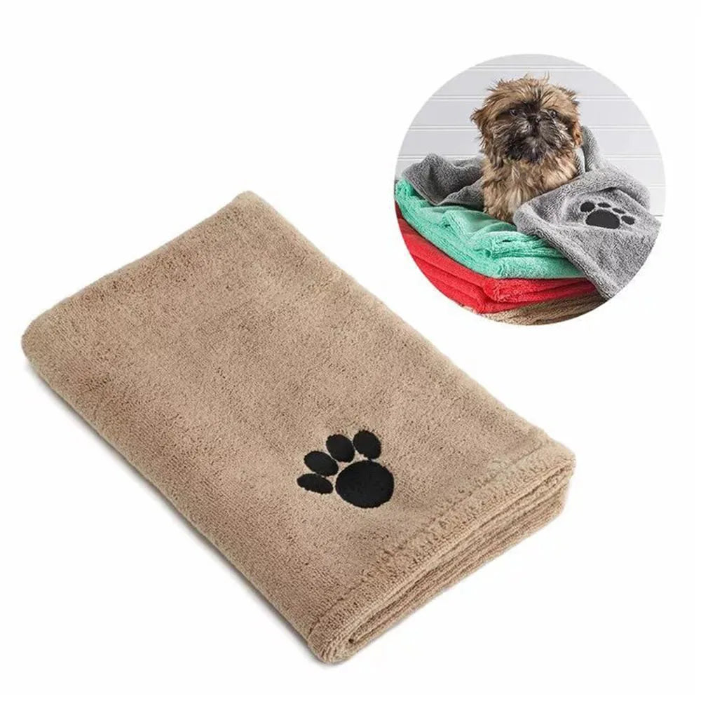 Super Soft Microfiber Pet Bath Towel - Absorbent, Quick-Dry Dog & Cat Blanket | Pet Grooming Supplies - Dog Blanket -  Crazy Pawz