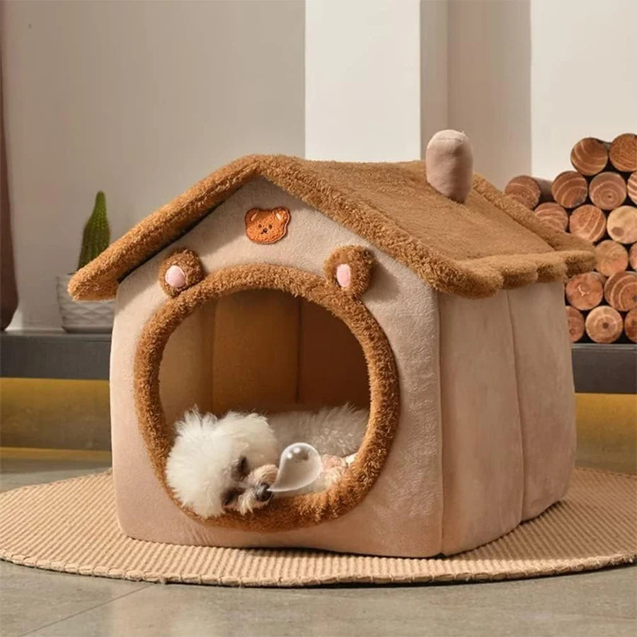 Foldable Indoor Winter Cat House - Cat & Small Dog Warm Bed S/M/L - Cat Bed -  Crazy Pawz