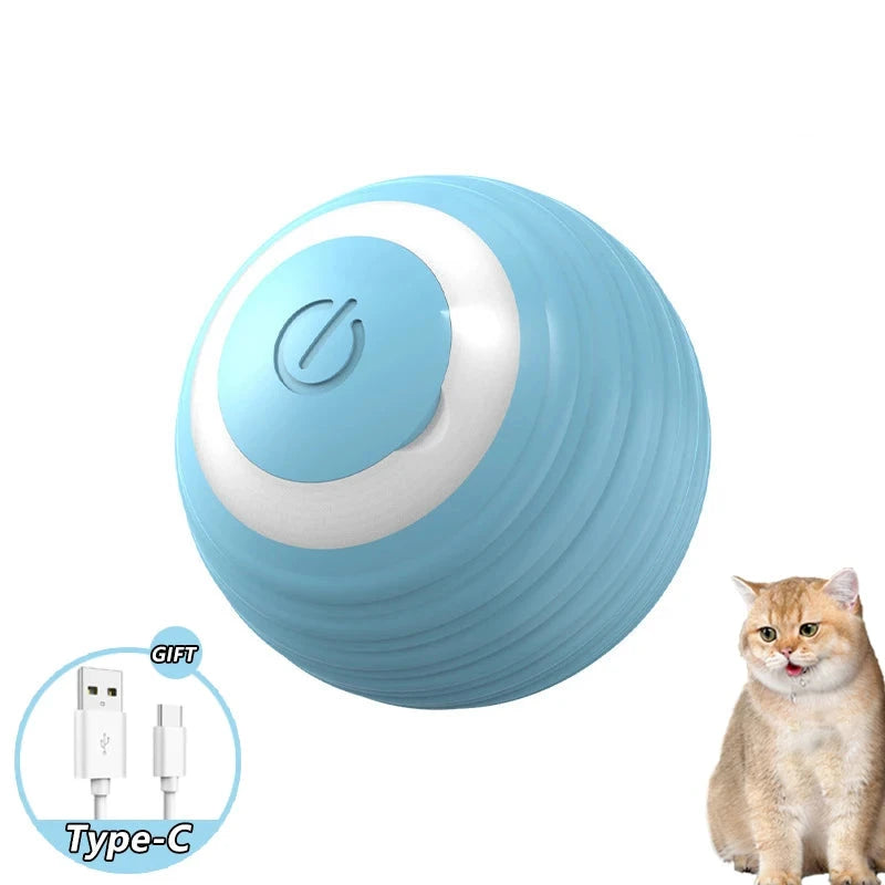 automatic rolling cat ball blue with usb