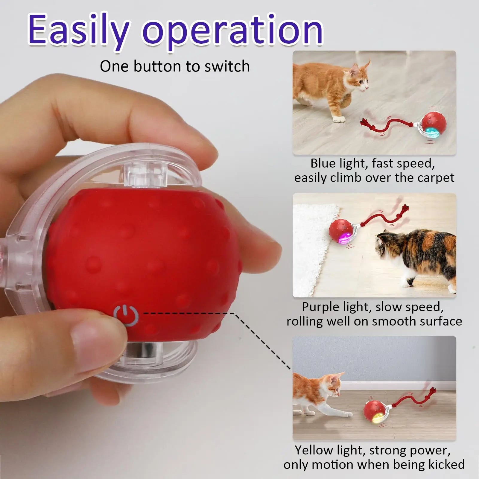 electric automatic rolling chase toy for cats