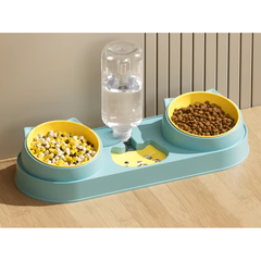 3-in-1 Pet Feeding Bowls & Water Dispenser – Dual Feeding System for Pet Cats | Dry & Wet Food Separation - Pet Feeding Bowl -  Crazy Pawz