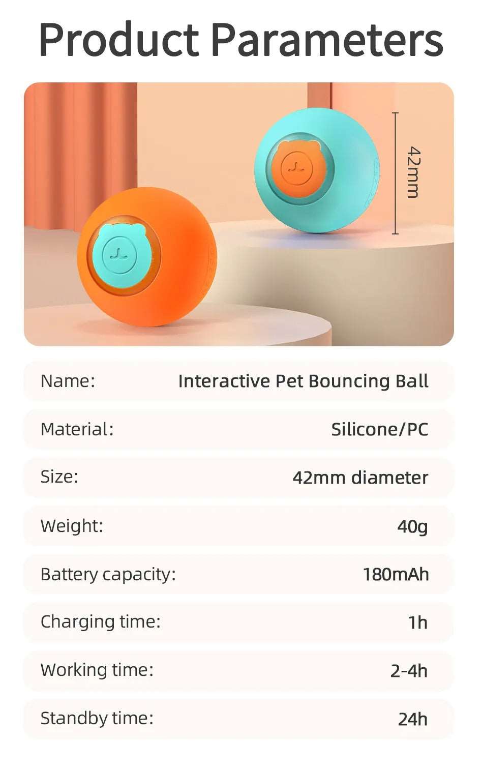 Smart Cat Automatic Moving & Bouncing Ball - Pet Toy