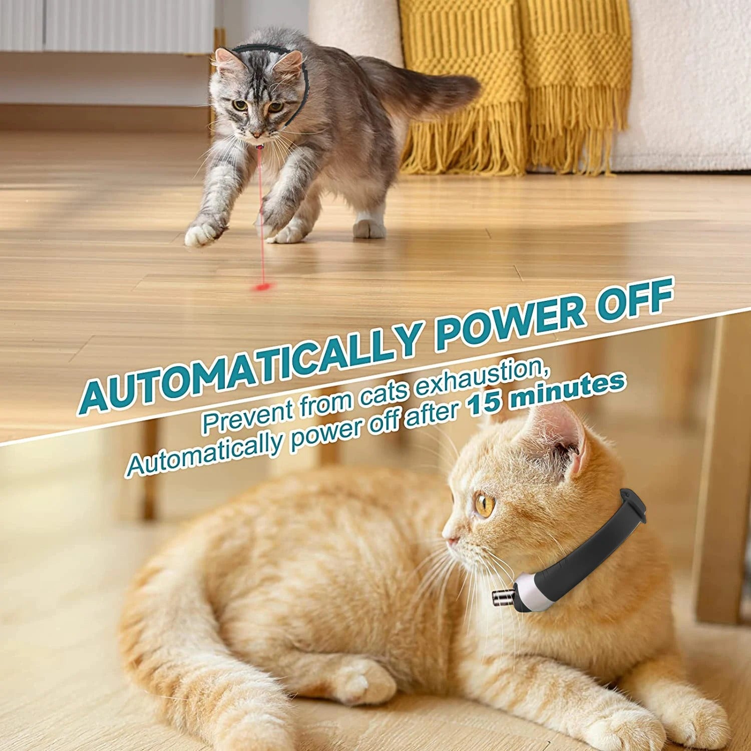 Cat Laser Collar | Rechargeable Laser Cat Laser Pointing Collar - Smart Interactive Cat & Kitten Collar -  -  Crazy Pawz