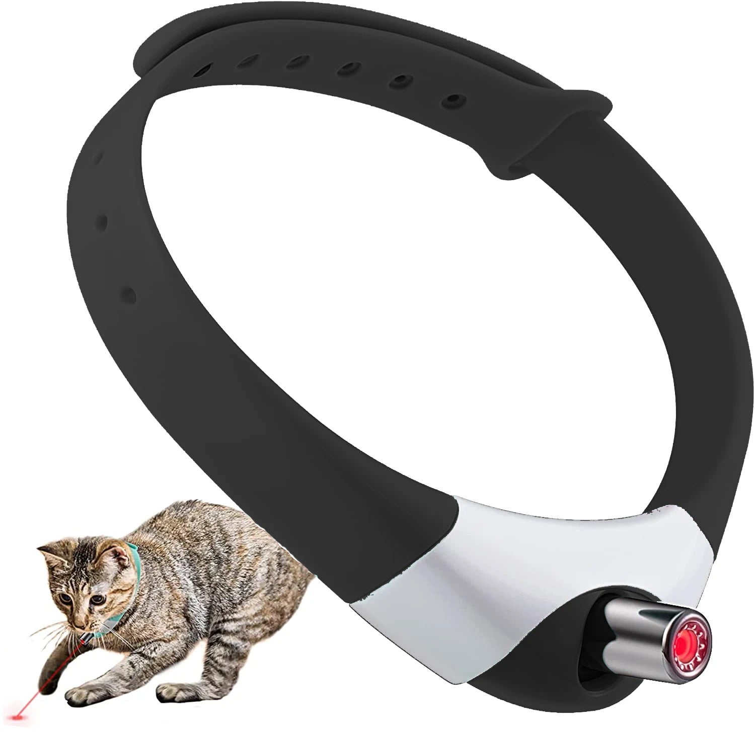 Cat Laser Collar | Rechargeable Laser Cat Laser Pointing Collar - Smart Interactive Cat & Kitten Collar -  -  Crazy Pawz