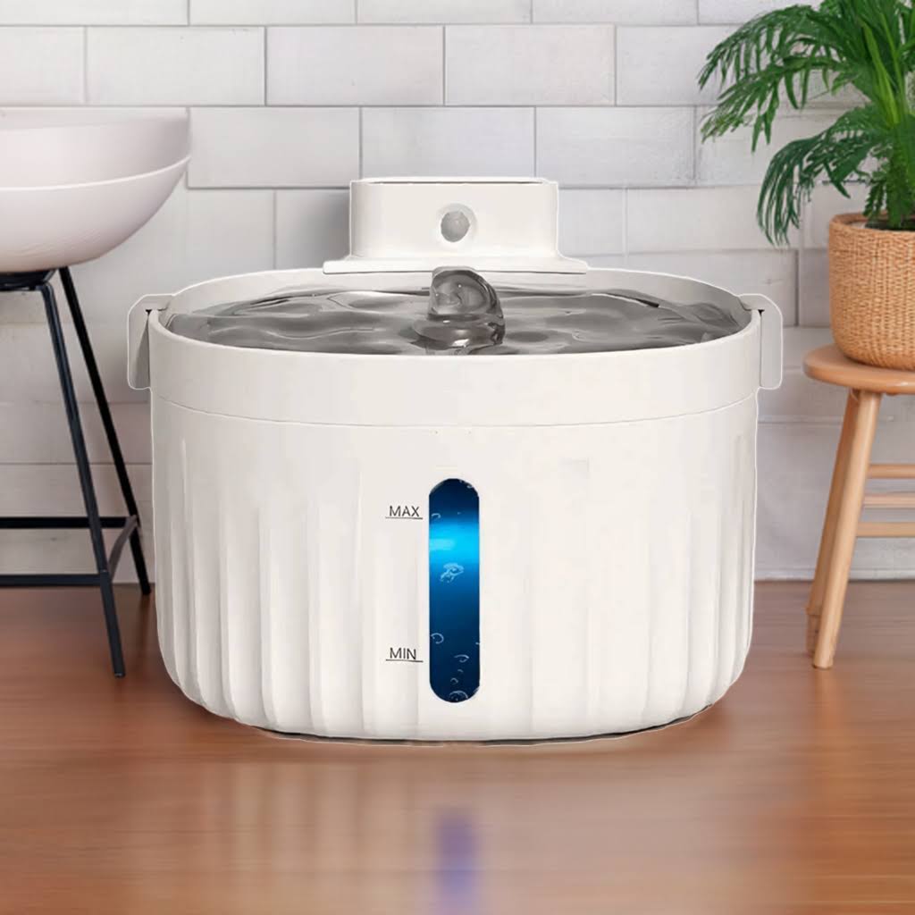 PurrFlow Smart Fountain: Automatic Pet Water Dispenser Fountain with Smart Sensing & Stainless Steel Design 2L - Crazy Pawz  Water Bowl 